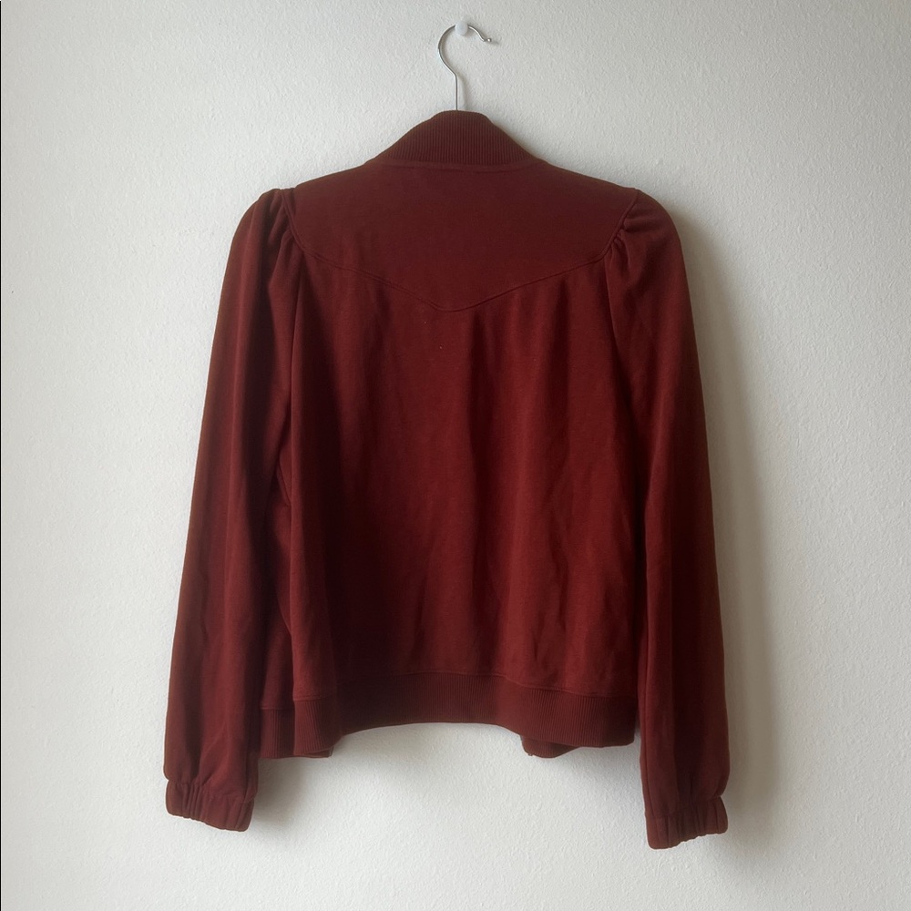 Banana Republic Women's Deep Red/Orange Bomber Jacket - Picture 3 of 5